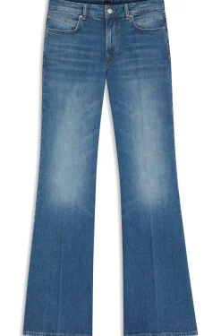 Blaue Bootcut-Jeans aus bequemem Stretch-Denim