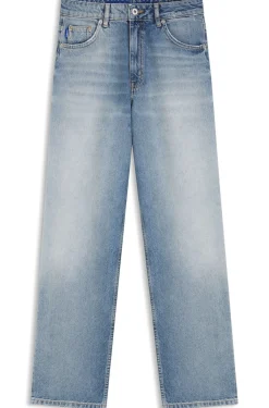 Blaue Loose-Fit Jeans aus festem Denim