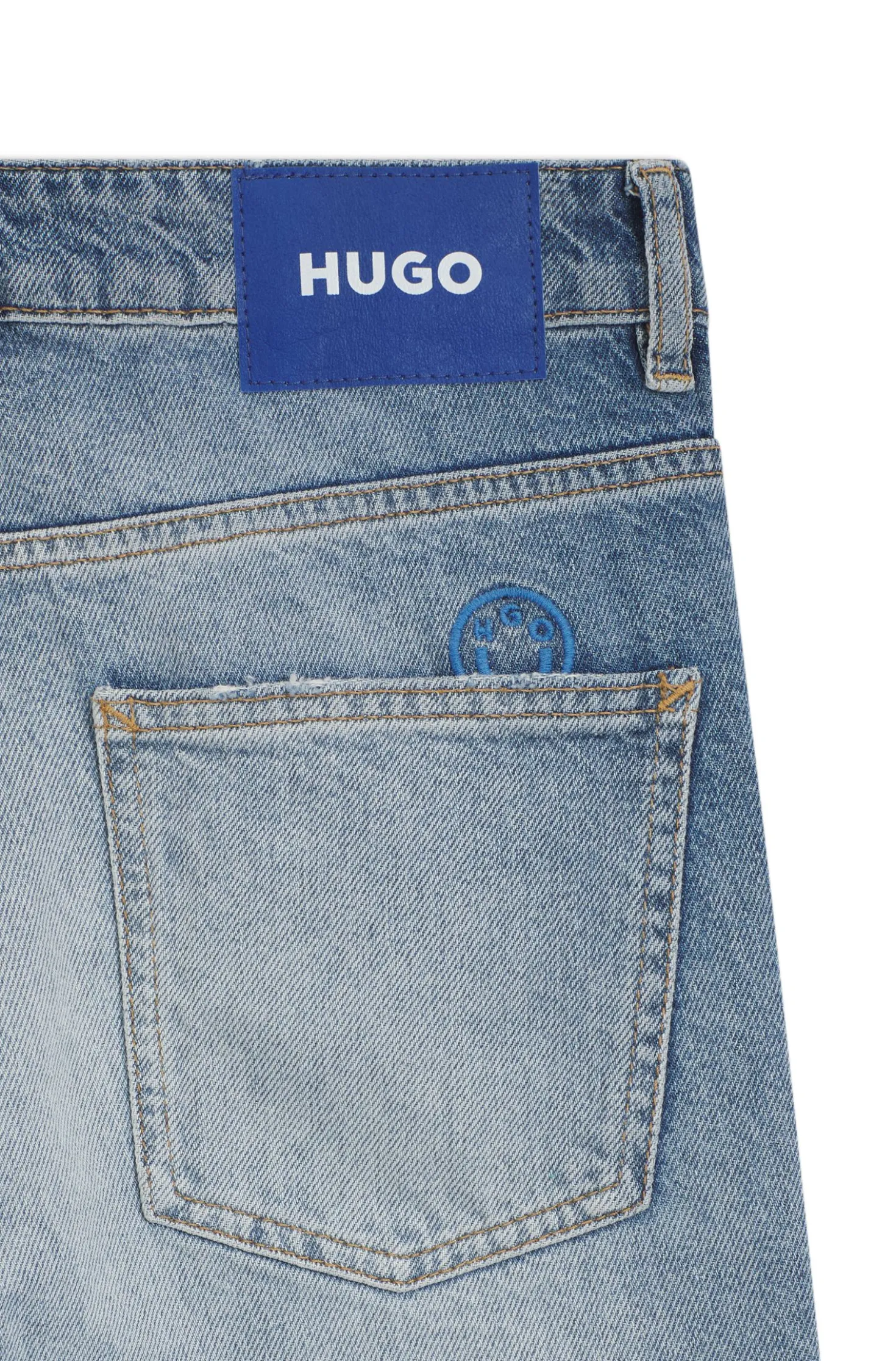 Blaue Loose-Fit Jeans aus festem Denim