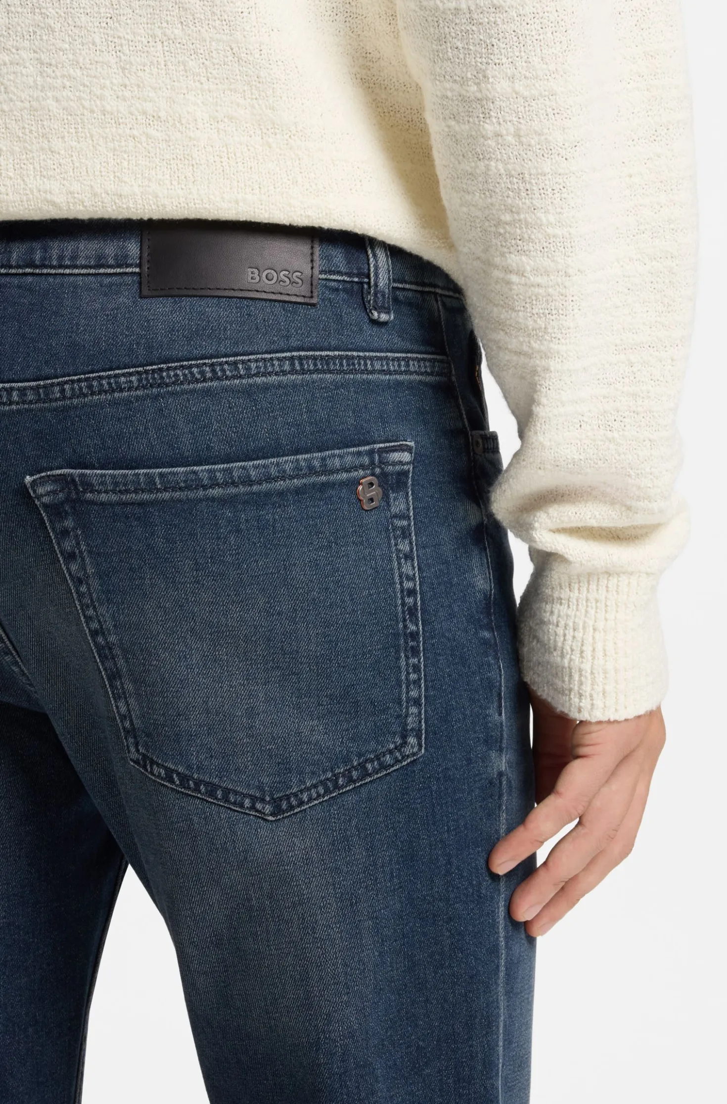 Blaue Maine Regular-Fit Jeans aus bequemem Stretch-Denim