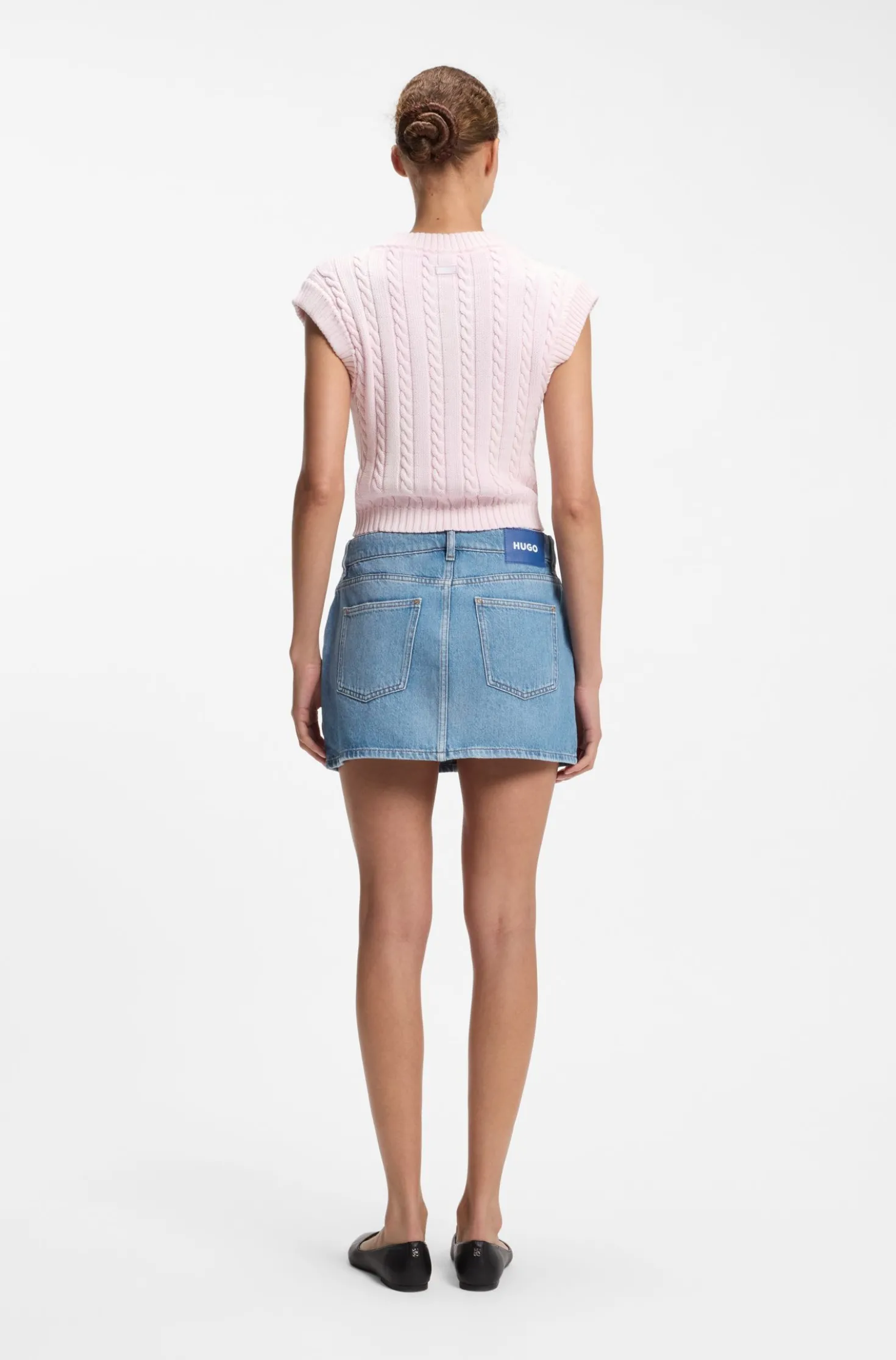 Blauer 5-Pocket-Minirock aus Denim