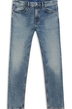 Blaue Slim-Fit Jeans aus Stretch-Denim mit Stone-washed-Finish