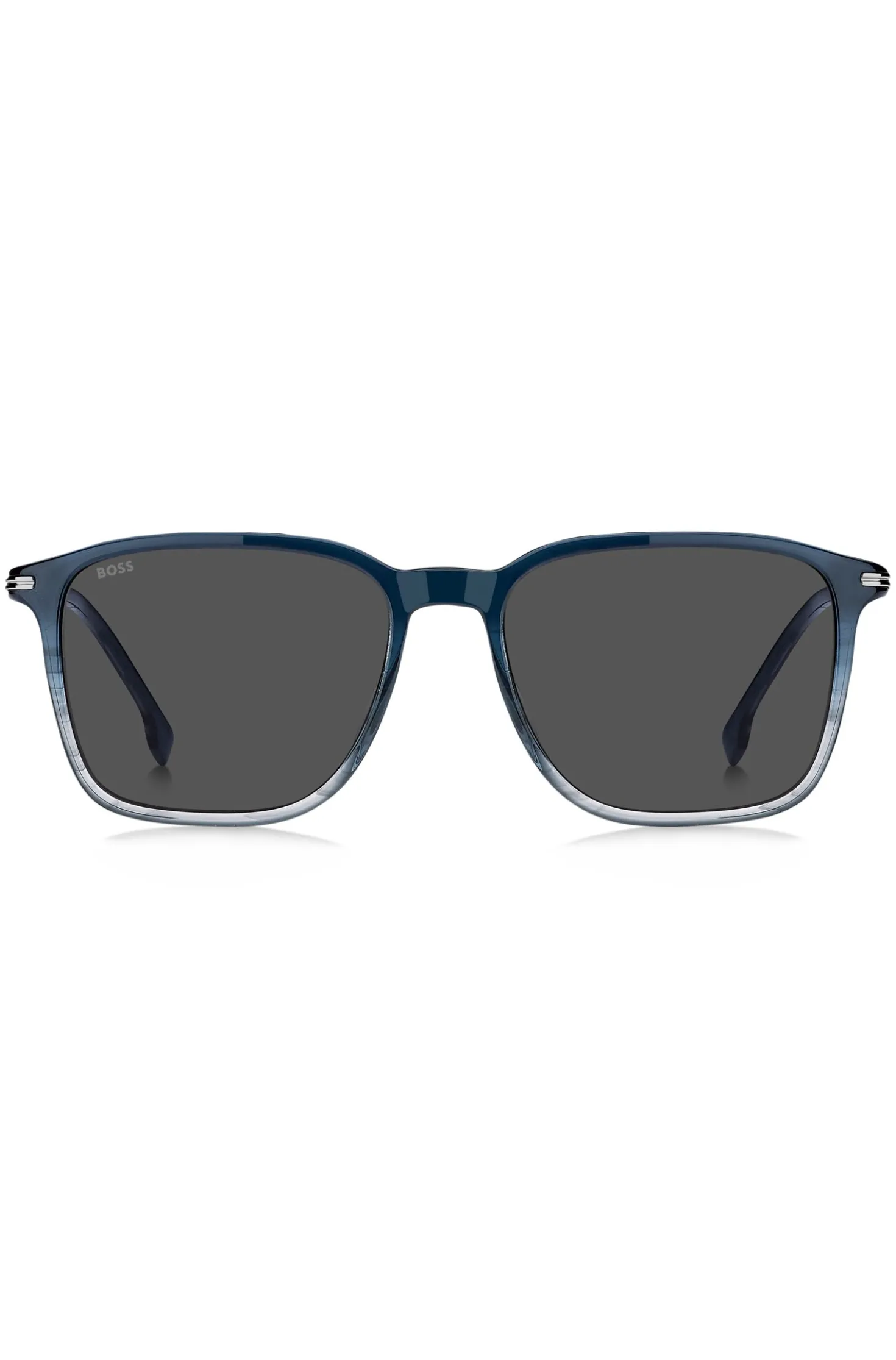Blaue Sonnenbrille mit Degradé-Optik und Streifen-Detail