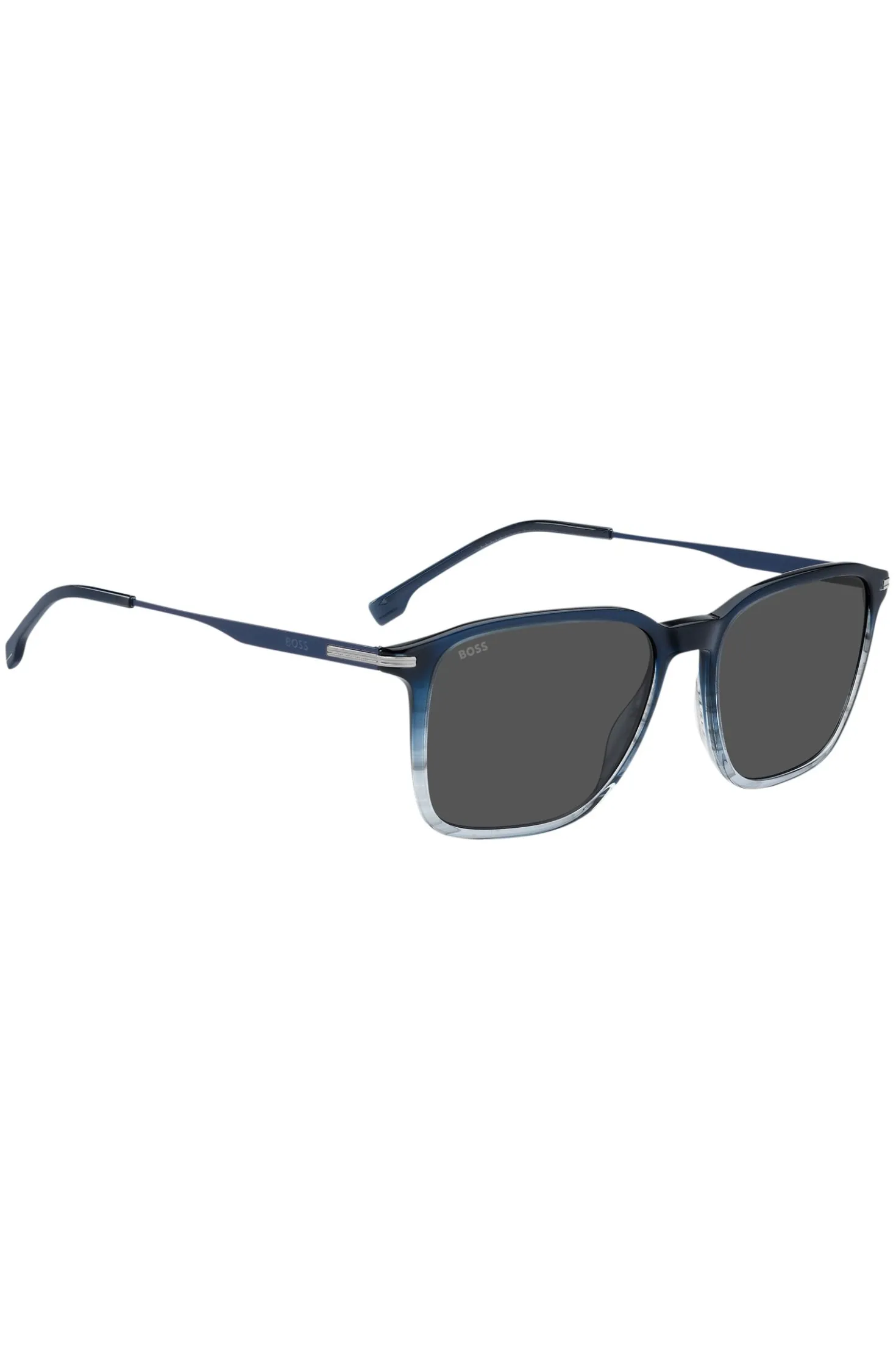 Blaue Sonnenbrille mit Degradé-Optik und Streifen-Detail