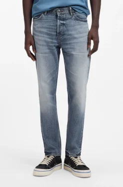 Blaue Tapered-Fit Jeans aus bequemem Stretch-Denim