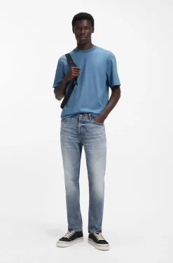 Blaue Tapered-Fit Jeans aus bequemem Stretch-Denim