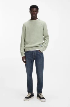 Blaue Tapered-Fit Jeans aus Stretch-Denim