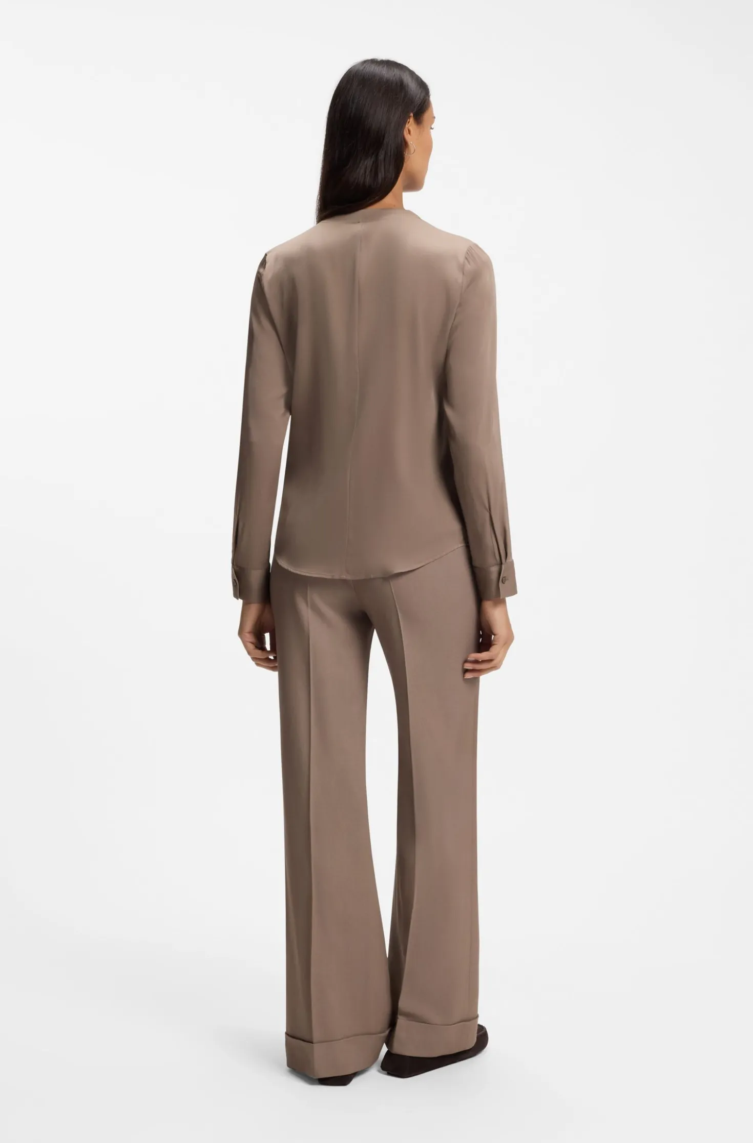 Bluse aus Stretch-Seide mit gerafften Details