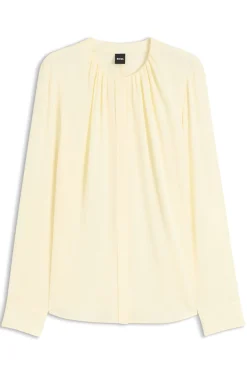 Bluse aus Stretch-Seide mit gerafften Details
