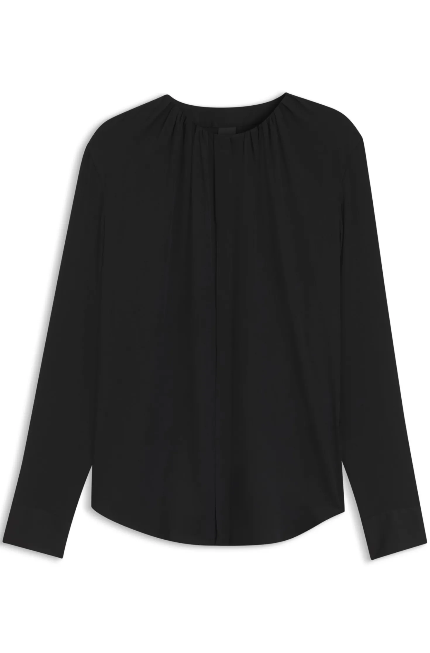 Bluse aus Stretch-Seide mit gerafften Details