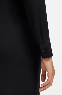Bluse aus Stretch-Seide mit gerafften Details