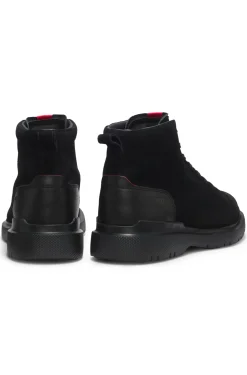 Boots aus Veloursleder mit Leder-Details