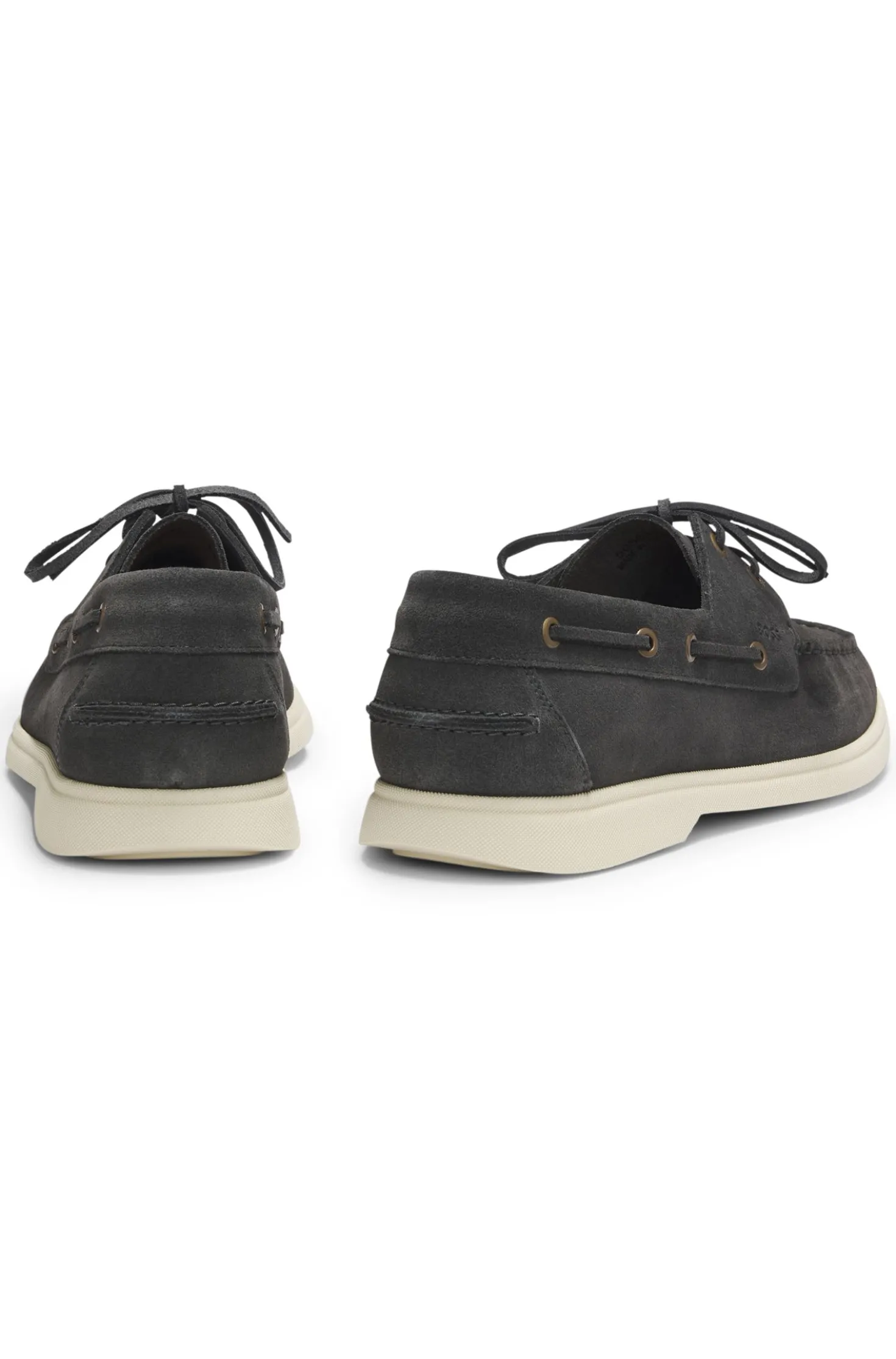 Bootschuhe aus Veloursleder mit Kontrastsohle