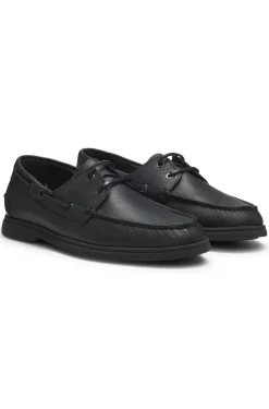 Bootsschuhe aus gewalktem Leder