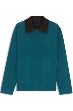 BOSS BY BECKHAM Baumwolljacke mit Kontrastkragen