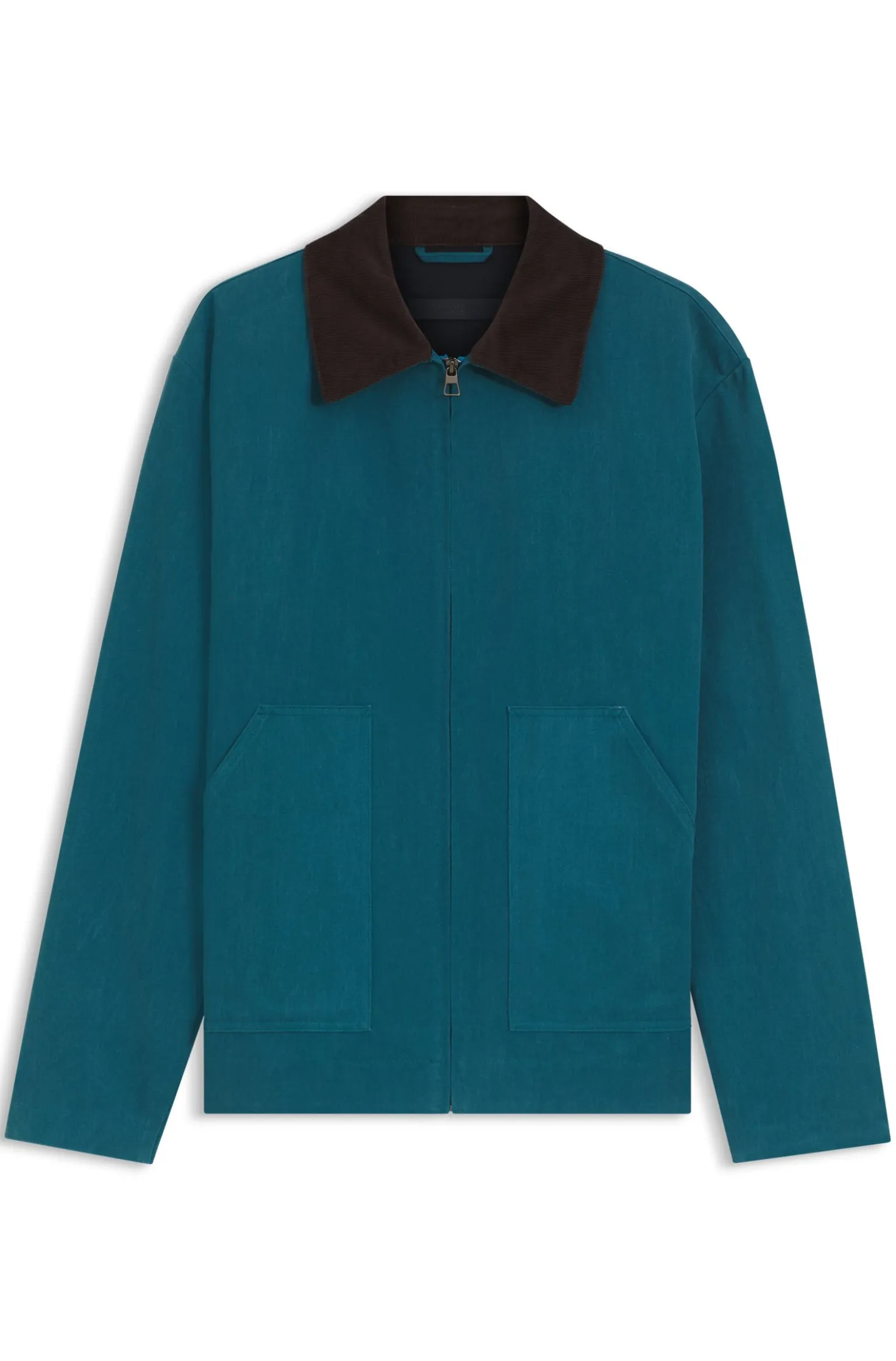 BOSS BY BECKHAM Baumwolljacke mit Kontrastkragen