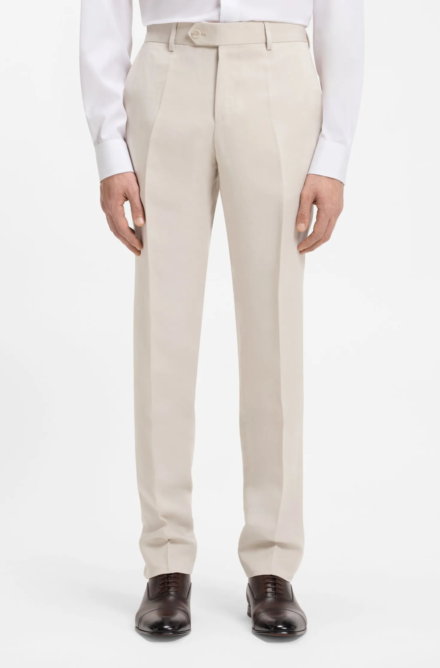 BOSS BY BECKHAM Fein gemusterte Slim-Fit Hose