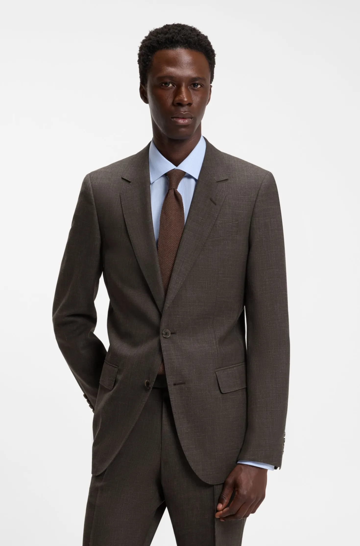 BOSS BY BECKHAM Slim-Fit Sakko aus Woll-Mix