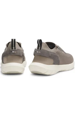 BOSS-MOTION Sneakers aus Strick mit Leder-Details
