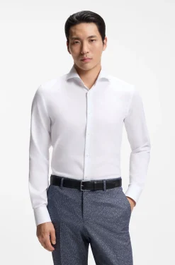 BOSS ONE Slim-Fit Hemd aus knitterfreier Oxford-Baumwolle