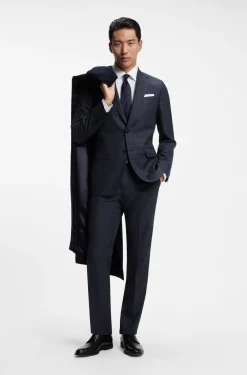 BOSS ONE Slim-Fit Zweiteiler aus karierter Schurwolle