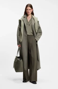 BOSS REVERS Tote Bag aus Veloursleder mit geflochtenem Gurt