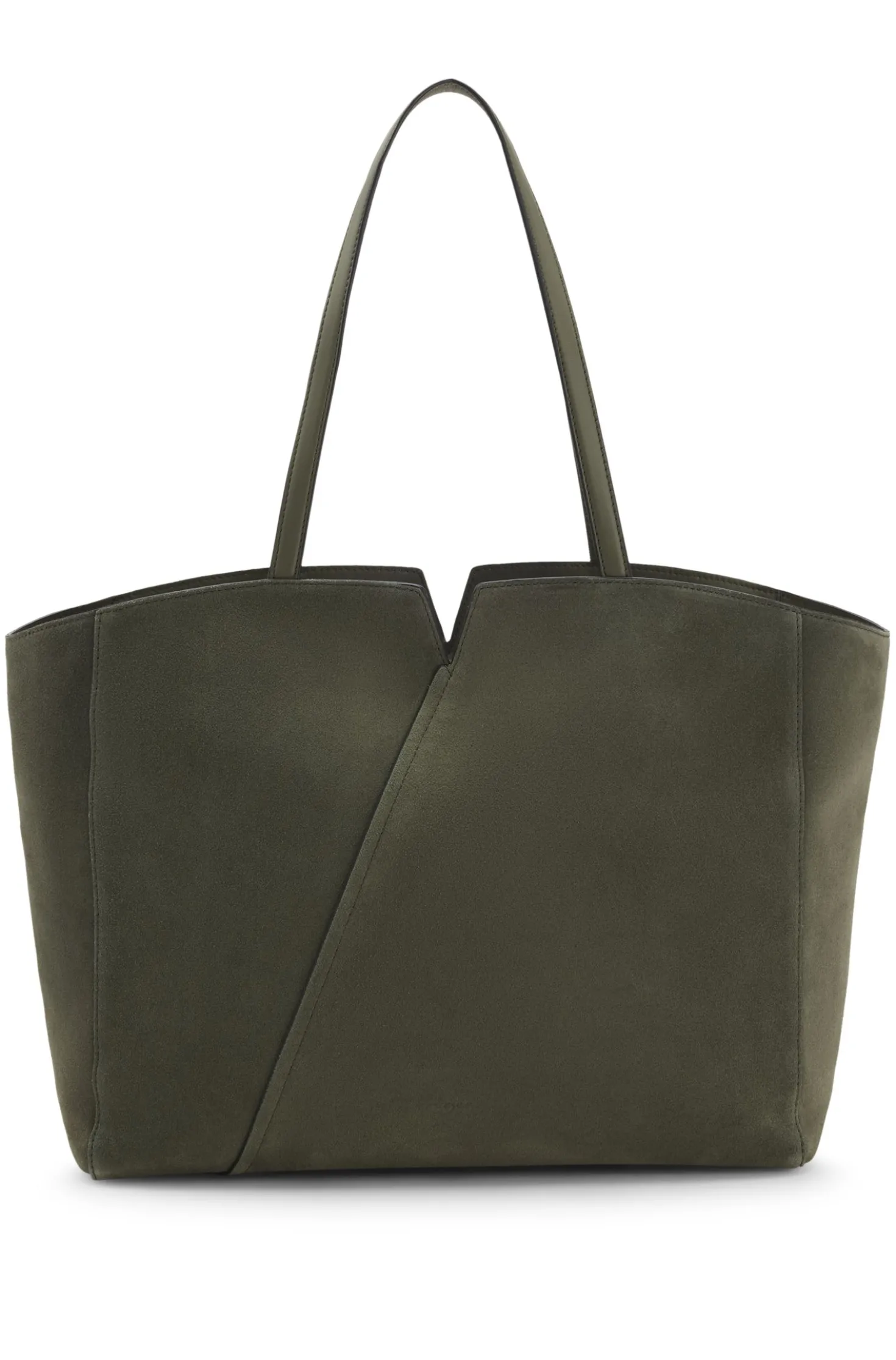 BOSS REVERS Tote Bag aus Veloursleder mit geflochtenem Gurt