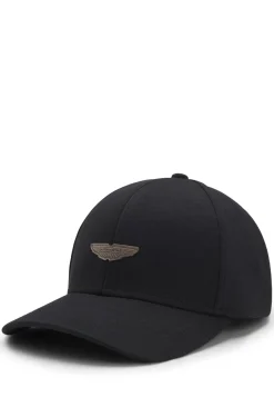 BOSS x ASTON MARTIN Cap mit Flügel-Aufnäher aus Veloursleder