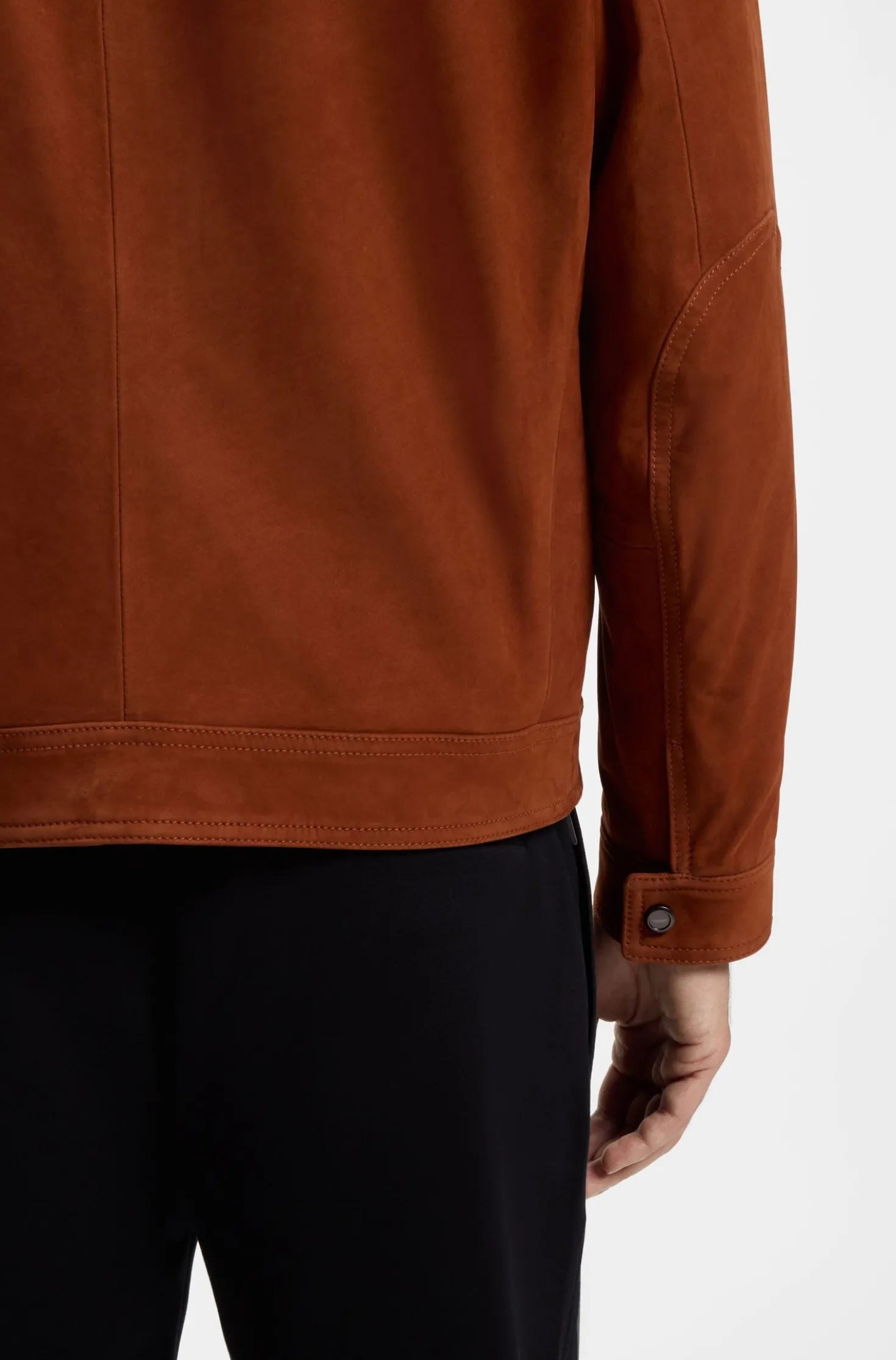 BOSS x ASTON MARTIN Velourslederjacke