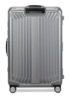 BOSS x Samsonite Koffer aus silberfarbenem Aluminium 76 cm