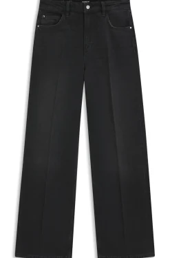 Boyfriend-Fit Jeans aus festem grauem Denim