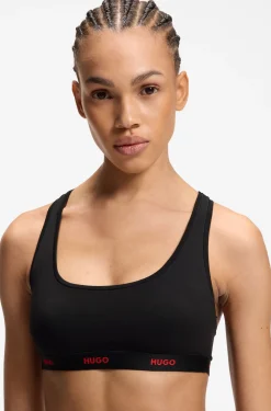 Bralette aus Stretch-Baumwolle mit sich wiederholenden Logos