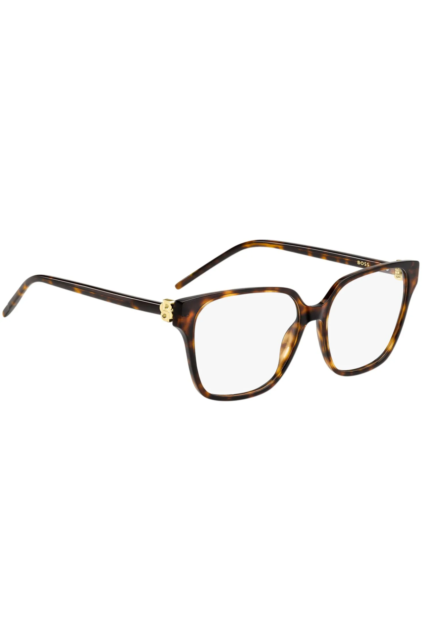 Brillenfassung aus Acetat mit Havanna-Muster und Double-B-Monogramm
