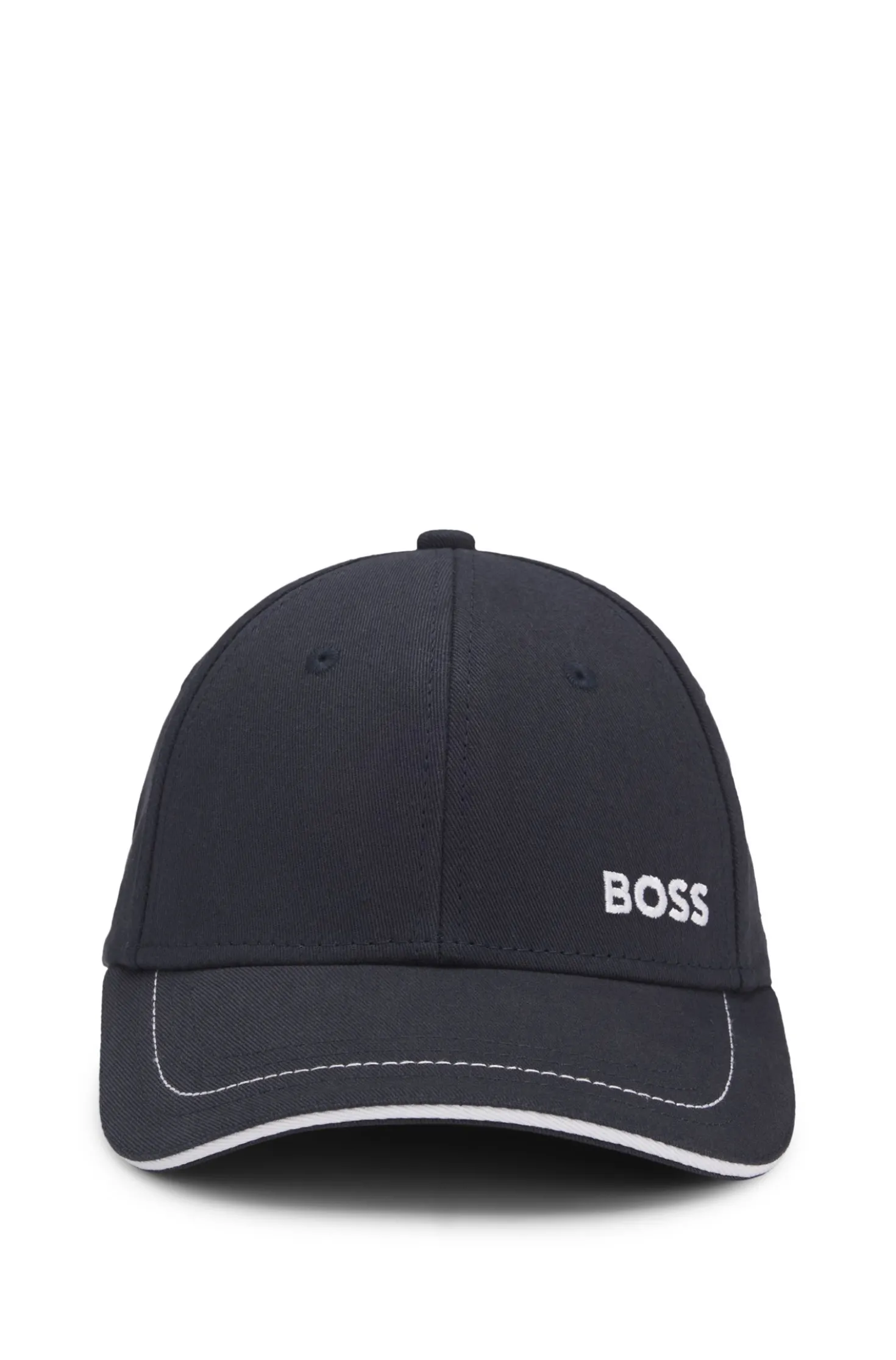 Cap aus Baumwoll-Twill mit Kontrast-Details und Logo-Stickerei