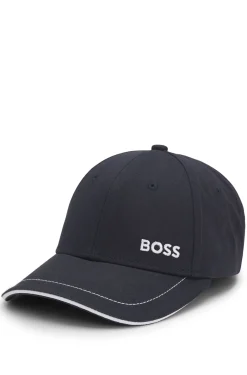 Cap aus Baumwoll-Twill mit Kontrast-Details und Logo-Stickerei