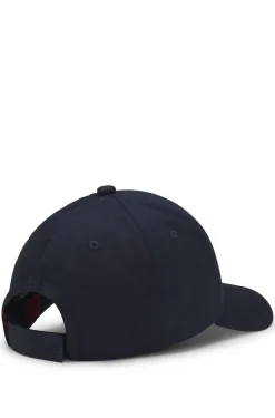 Cap aus Baumwoll-Twill mit rotem Logo-Label