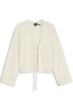 Cardigan aus Baumwoll-Mix mit Krawatten-Vorderseite
