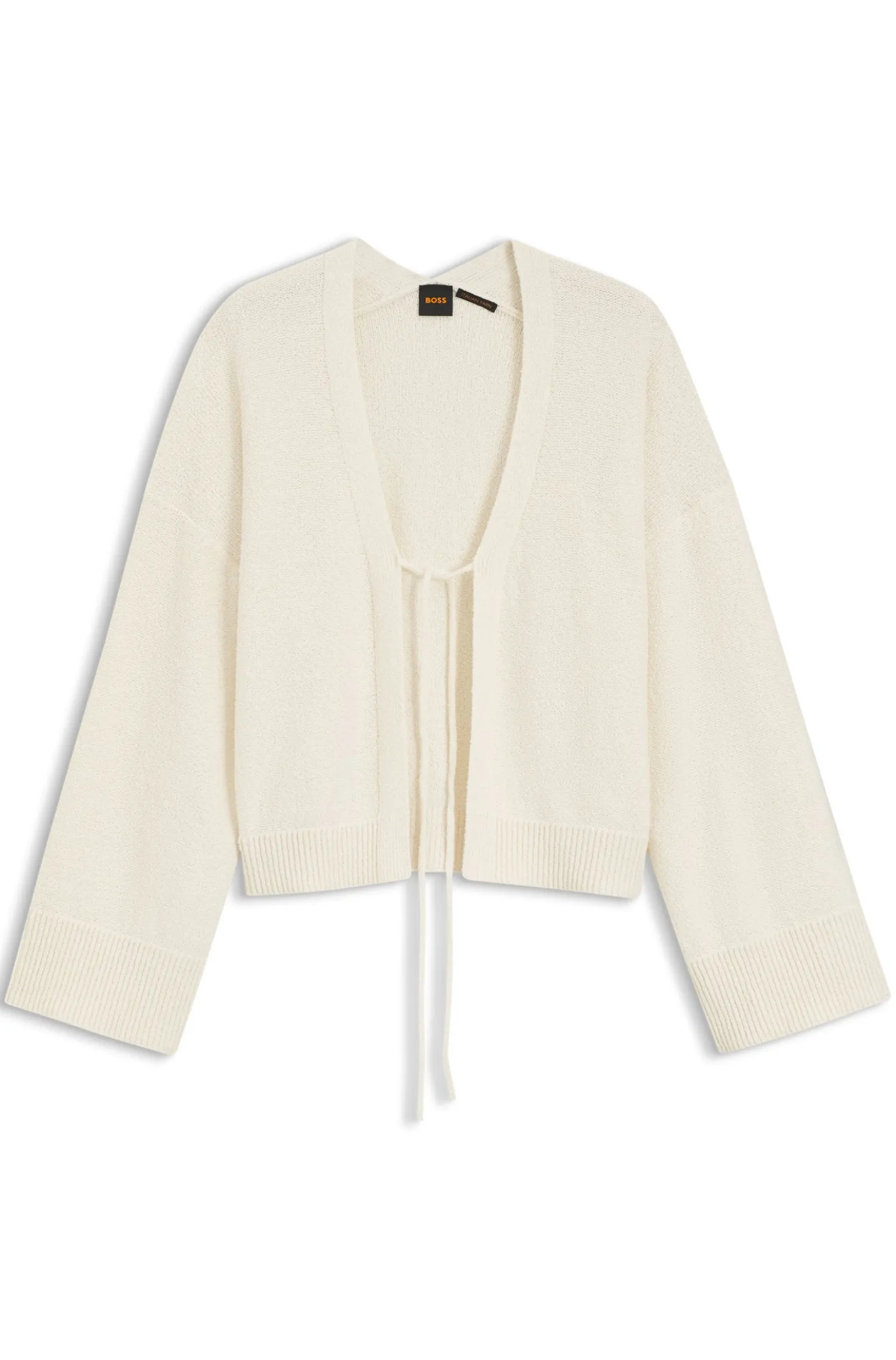 Cardigan aus Baumwoll-Mix mit Krawatten-Vorderseite