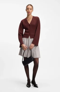 Cardigan aus Woll-Mix mit Logo-Niete