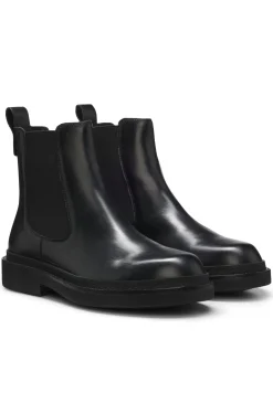 Chelsea Boots aus Leder mit goldfarbenem Double-B-Monogramm