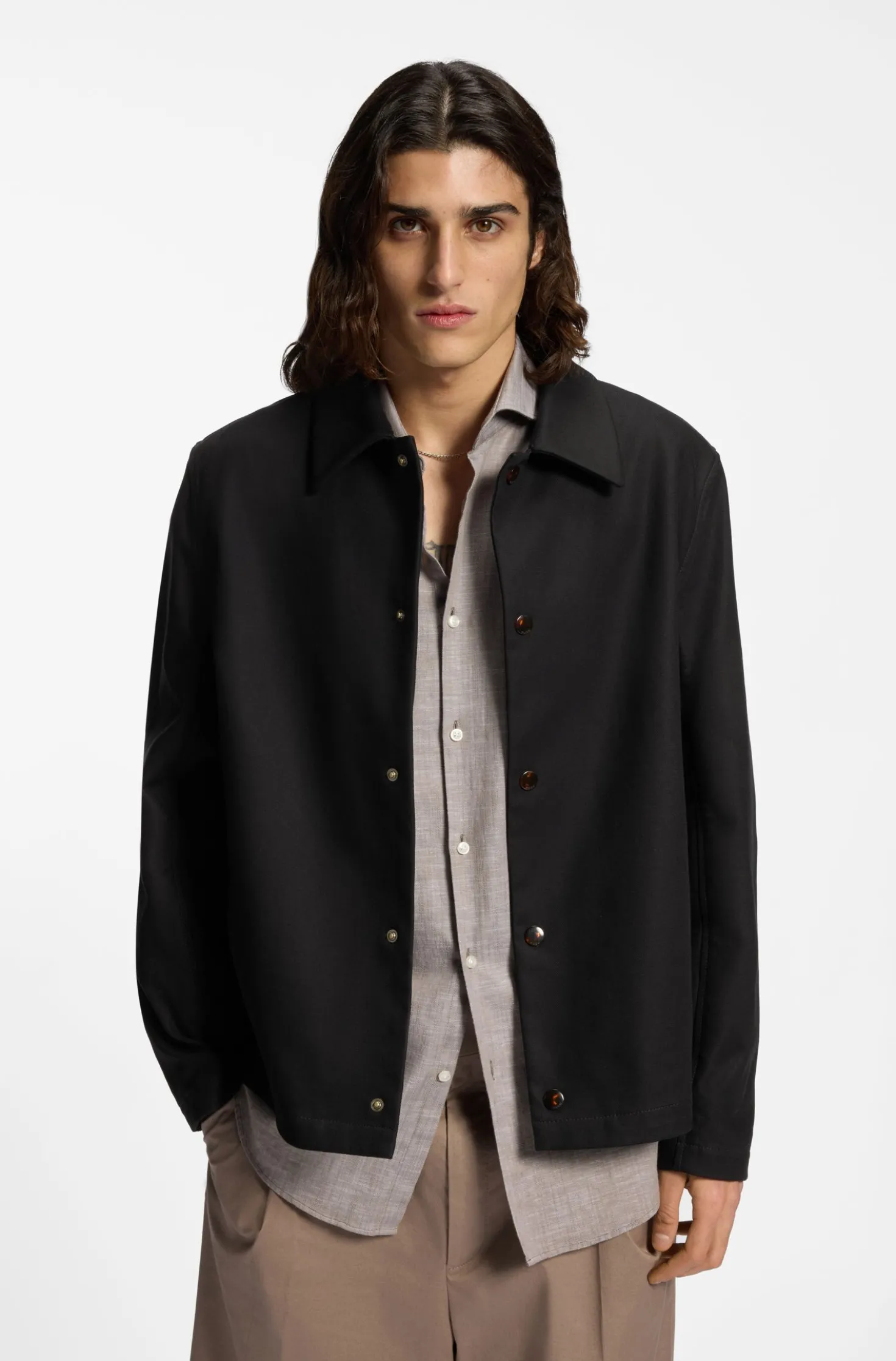 Coach-Jacke aus doppellagiger Baumwolle