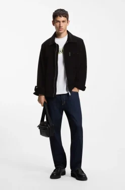 Cordjacke mit Reißverschluss und Brusttasche