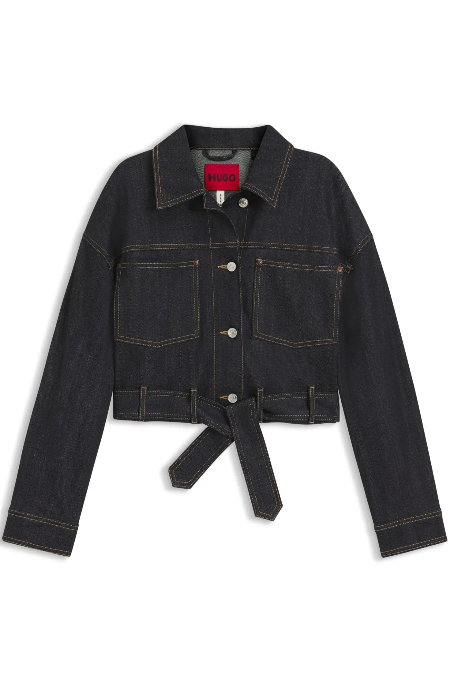 Cropped-Jacke aus japanischem Selvedge-Denim