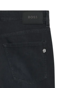 Delaware Schwarze Slim-Fit Jeans aus besonders softem italienischem Denim