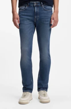 Delaware Slim-Fit Jeans aus blauem Super-Stretch-Denim