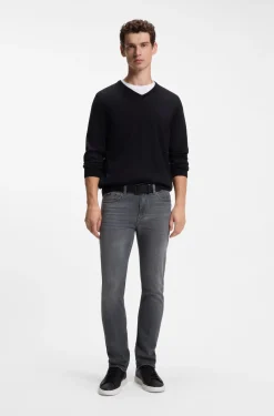 Delaware Slim-Fit Jeans aus grauem Stretch-Denim