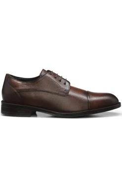Derbys aus genarbtem Leder mit Zehenkappe