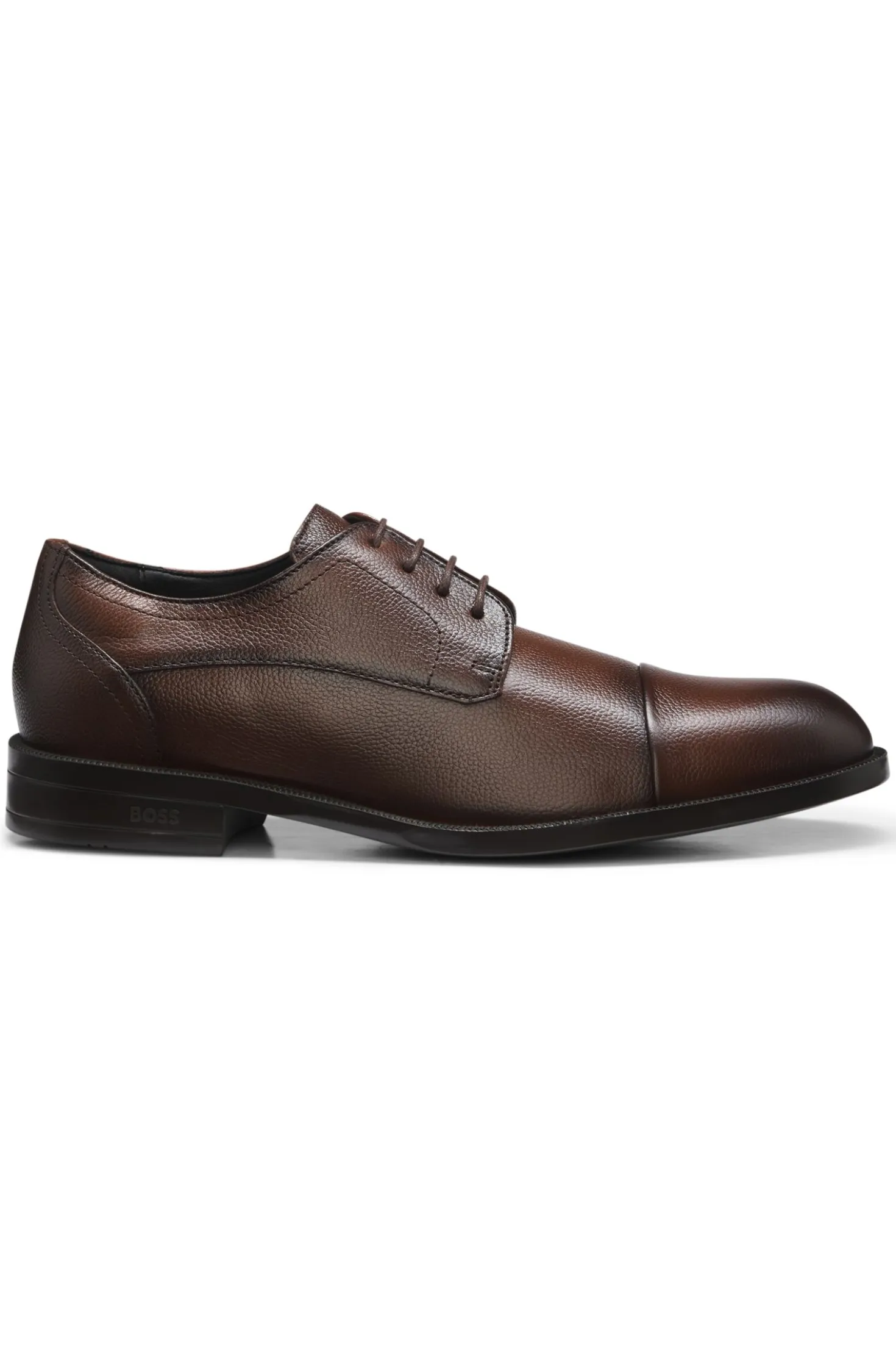 Derbys aus genarbtem Leder mit Zehenkappe