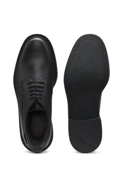 Derbys aus Leder mit Logo-Lasche