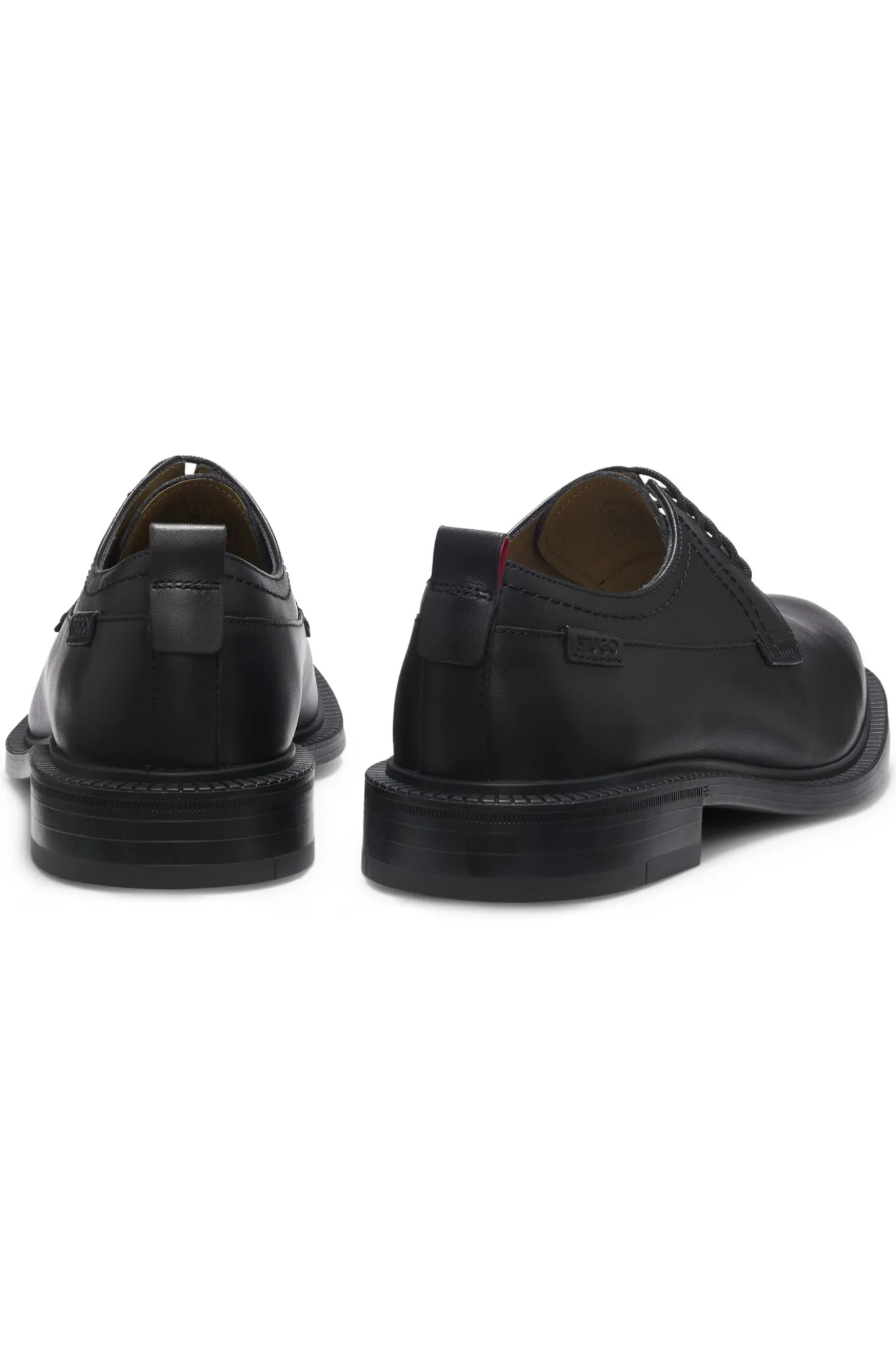 Derbys aus Leder mit Logo-Lasche